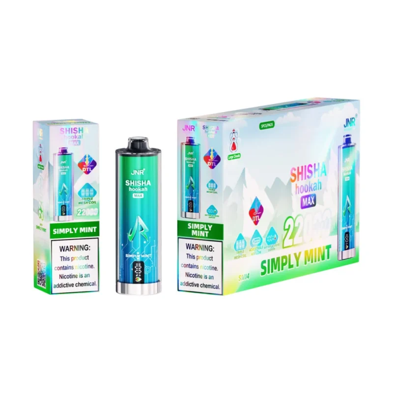 14 Simply Mint JNR Shisha Hookah Max 22000 Puffs Disposable Vape