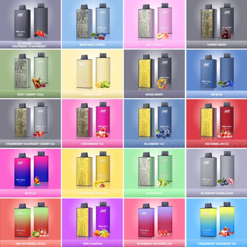 JNR Mega Box 25000 Puffs Disposable Vape FLAVORS List