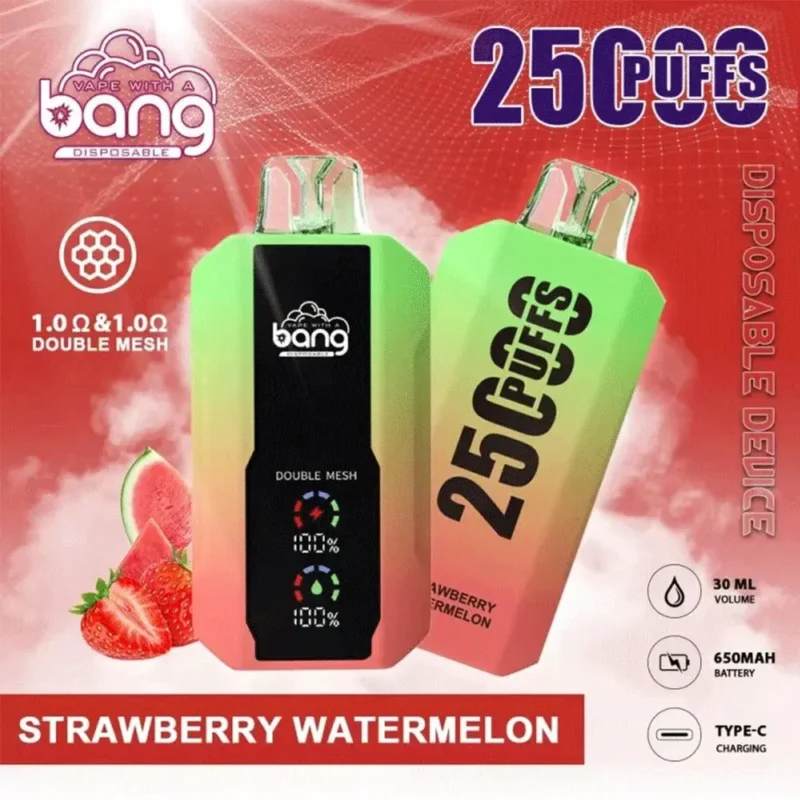 Puff 25k Bang 25000 Puffs Einweg-Vape LED Display-Erdbeere-Wassermelone.jpg