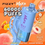 Puff 60k Fizzy Max lll 60000 Puffs Disposable Vape 6 in 1 Flavors LED Display EU Warehouse-strawberry-raspberry-mango-peach-blueberry-watermelon.jpg