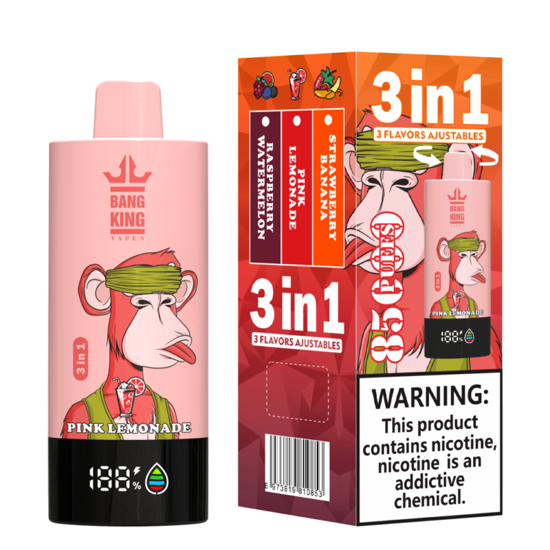 Puff 85k Bang King 85000 Puffs Disposable Vape 3 in 1 Flavors-strawberry-banana-pink-lemonade-raspberry-watermelon.png