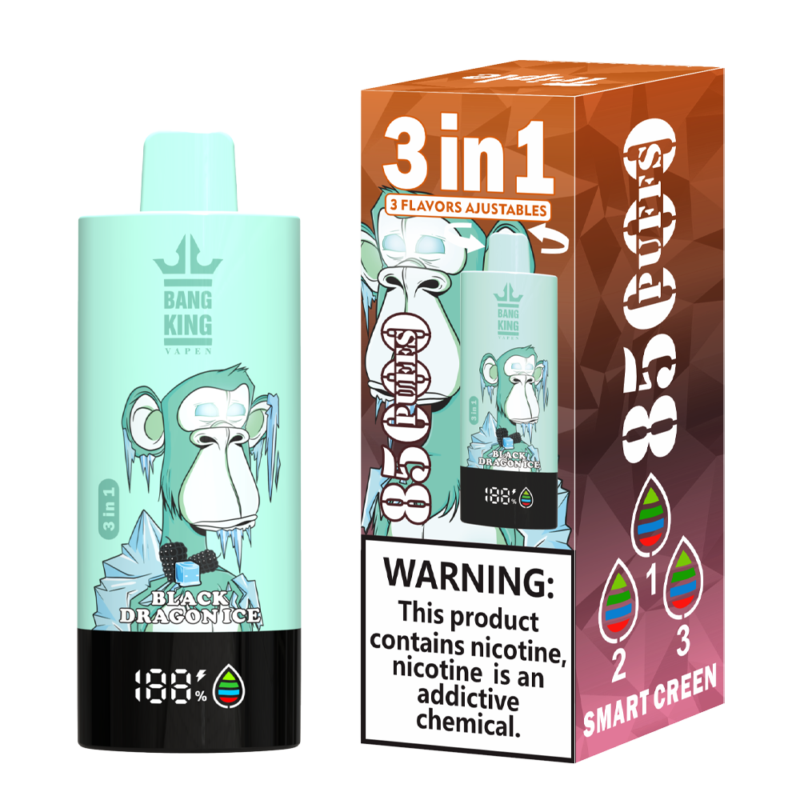 Puff 85k Bang King 85000 Puffs Disposable Vape 3 in 1 Flavors-strawberry-vanilla-coke-black-dragon-icepeach-ice.png