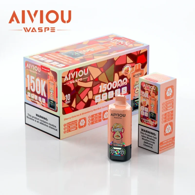 150k Vape Waspe Aiviou 150000 6 in 1 - Cherry Cola Ice & Strawberry Red Bull Ice & Watermelon Raspberry (3)