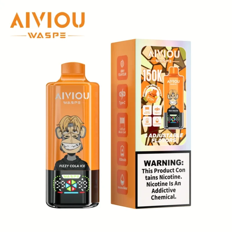 150k Vape Waspe Aiviou 150000 6 in 1 - Fizzy Cola Ice & Energy Drink & Cherry Ice (2)