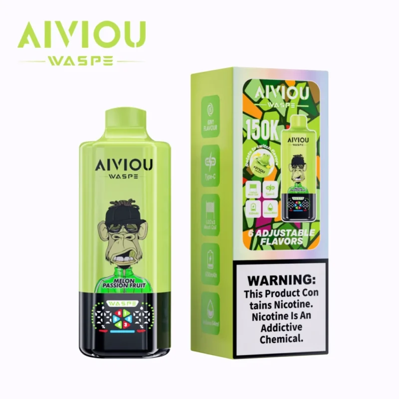 150k Vape Waspe Aiviou 150000 6 in 1 - Melon Passion Fruit & Blackberry Ice & Apple Kiwi (2)