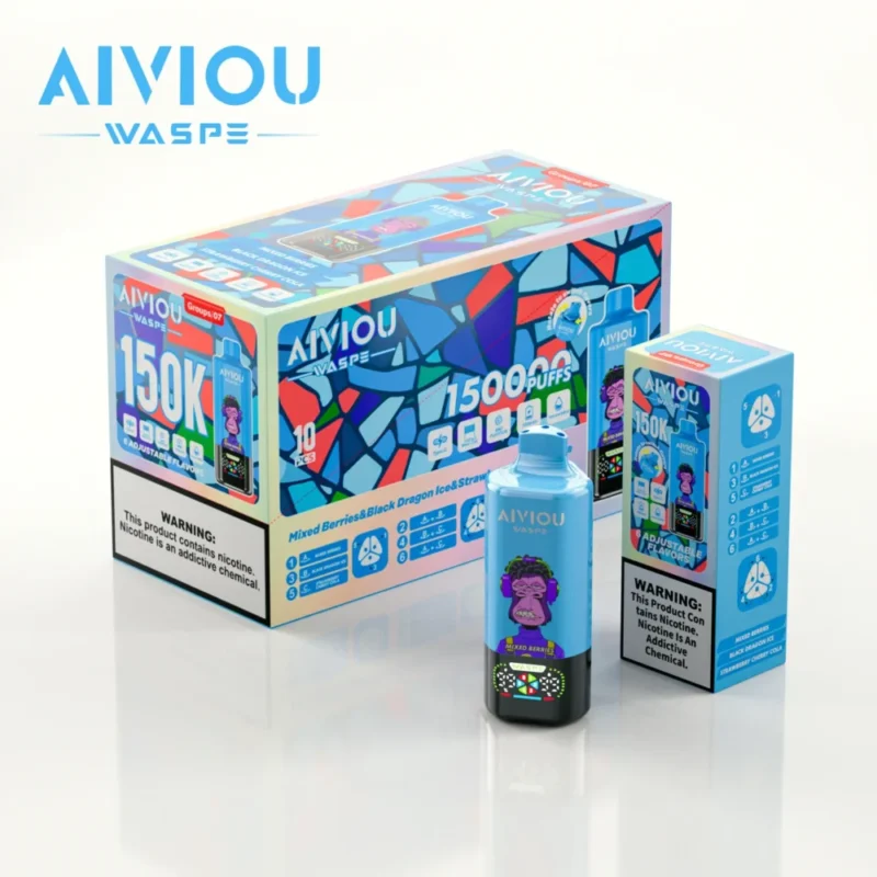 150k Vape Waspe Aiviou 150000 6 in 1 - Mixed Berries & Black Dragon Ice & Strawberry Cherry Cola (3)