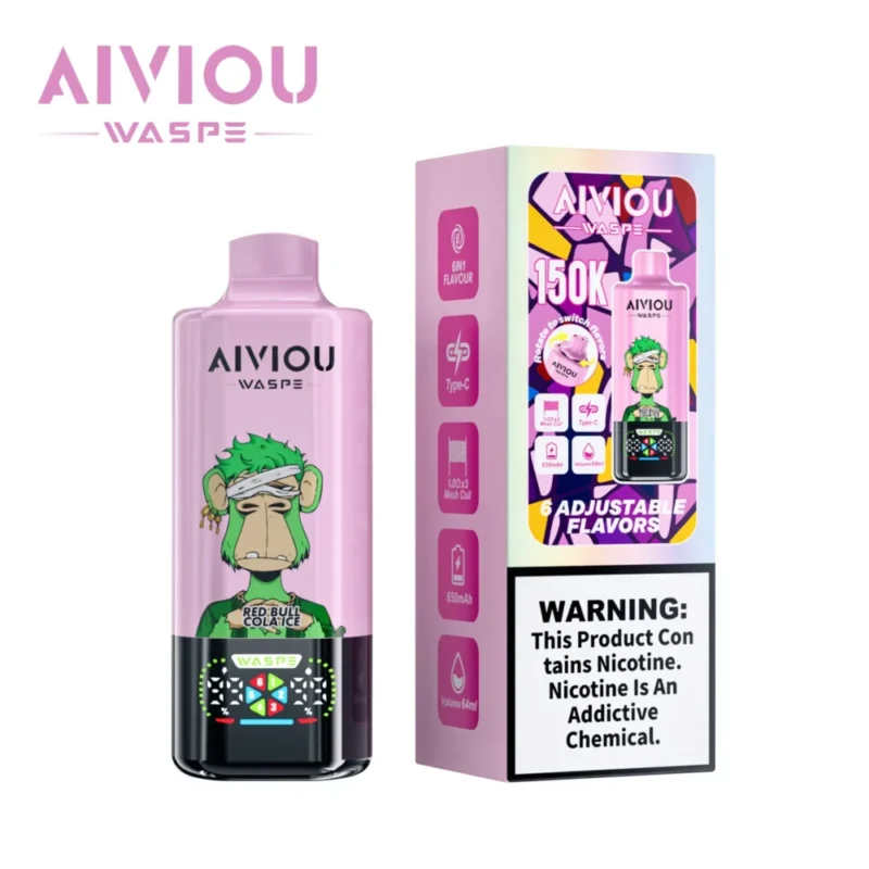 150k Vape Waspe Aiviou 150000 6 in 1 - Red Bull Cola Ice & Strawberry Raspberry Cherry & Blackberry Dragon Fruit (2)