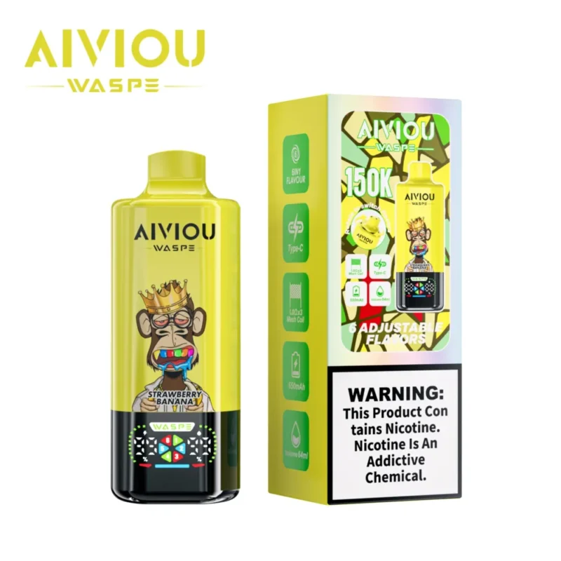 150k Vape Waspe Aiviou 150000 6 in 1 - Strawberry Banana & Kiwi Watermelon & Coconut Strawberry (2)