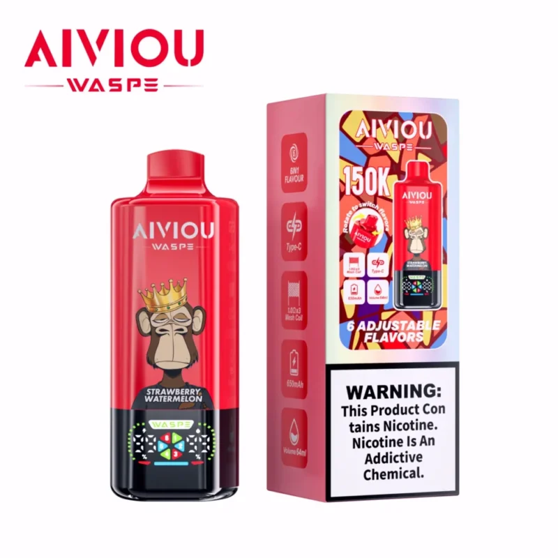 150k Vape Waspe Aiviou 150000 6 in 1 - Strawberry Watermelon & Juicy Peach Ice & Triple Berry Ice (2)