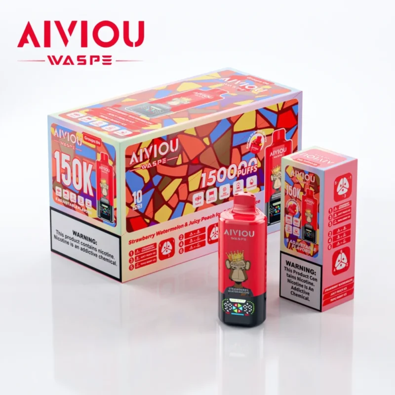 150k Vape Waspe Aiviou 150000 6 in 1 - Strawberry Watermelon & Juicy Peach Ice & Triple Berry Ice (3)