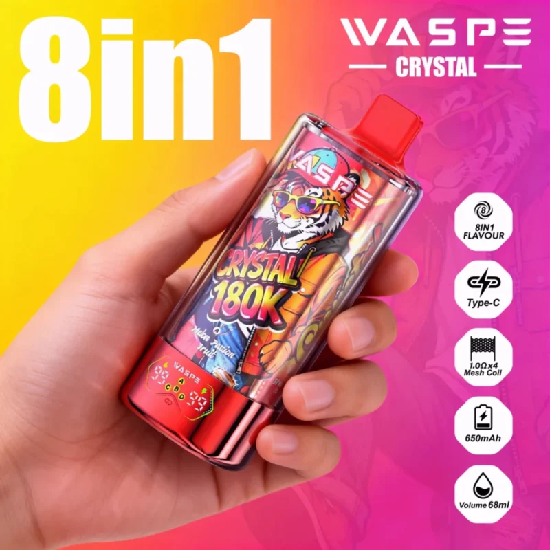 180k Vape Waspe Crystal 180K 8 in 1 Flavors E Cigarette (3)