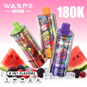 180k Vape Waspe Crystal 180K 8 in 1 Flavors E Cigarette