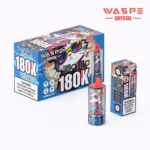 180k Vape Waspe Crystal 180K 8 in 1 Flavors E Cigarette - BLUEBERRY ICE & CHERRY COLA & STRAWBERRY VANILLA & LEMON CHERRY