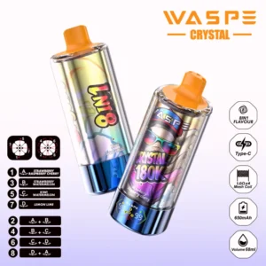 180k Vape Waspe Crystal 180K 8 in 1 Flavors E Cigarette- STRAWBERRY RASPBERRY CHERRY&STRAWBERRY WATERMELON & KIWI WATERMELON & LEMON LIME (3)