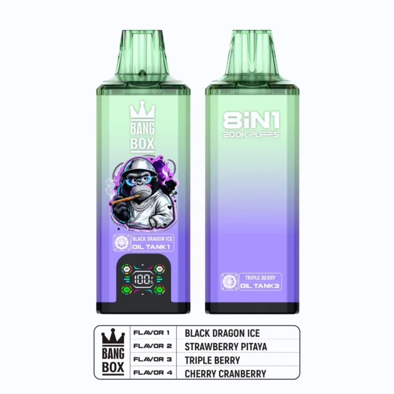 Puff 200k Bang Box 200k Puffs Disposable Vape E Cigarette - Black Dragon Ice+Strawberry Pitaya+Triple Berry+Cherry Cranberry (2)