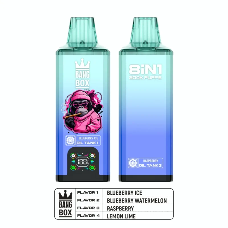 Puff 200k Bang Box 200k Puffs Disposable Vape E Cigarette - Blueberry Ice+Blueberry Watermelon+Raspberry+Lemon Lime (2)