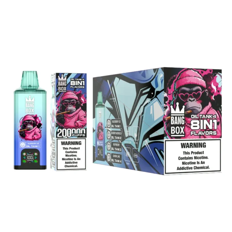 Puff 200k Bang Box 200k Puffs Disposable Vape E Cigarette - Blueberry Ice+Blueberry Watermelon+Raspberry+Lemon Lime