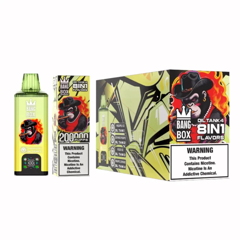 Puff 200k Bang Box 200k Puffs Disposable Vape E Cigarette - Pineapple Ice+Sour Mango Pineapple+Peach Ice+Pineapple Lemonade