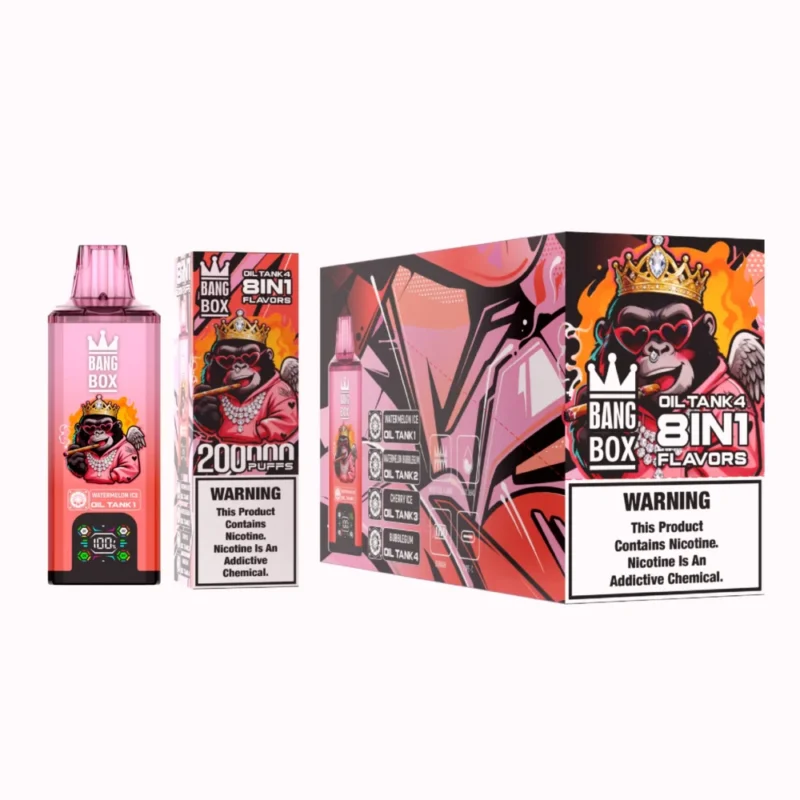 Puff 200k Bang Box 200k Puffs Disposable Vape E Cigarette - Watermelon Ice+Watermelon Bubblegum+Cherry Ice+Bubblegum