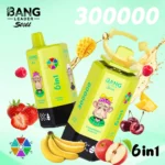 Puff 300k Bang Leader 300000 Puffs Disposable Vape - Strawberry Banana&Double Apple&Raspberry Watermelon&Sour Mango Pineapple&Tropical Fruit&Lemon Peach
