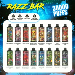 Razz Bar 30000 Razz Bar 30k Vape Adjustable EU Warehouse flavors list
