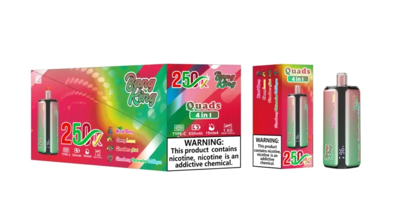 Bang king 250000 250k Puffs Bang 250k 4 in 1 Flavors New Vape - Mixed Berry Cherry Lemon Strawberry Kiwi Strawberry Watermelon Bubblegum