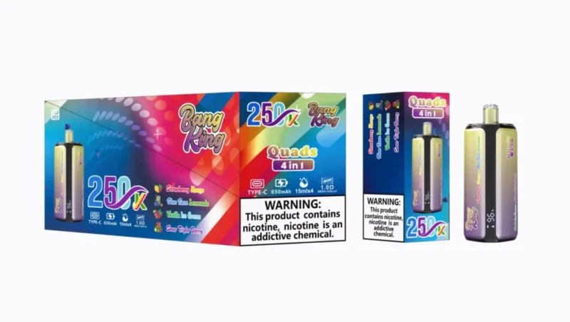 Bang king 250000 250k Puffs Bang 250k 4 in 1 Flavors New Vape - Strawberry Mango Blue Razz Lemonade Vanilla Ice Cream Sour Triple Berry