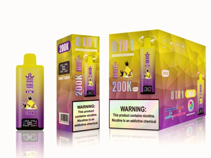 Bang king 300000 300k Puffs Bang 300k 8 in 1 Flavors New Vape - Black Dragon IceLove 66Mr BlueStrawberry Lemonade