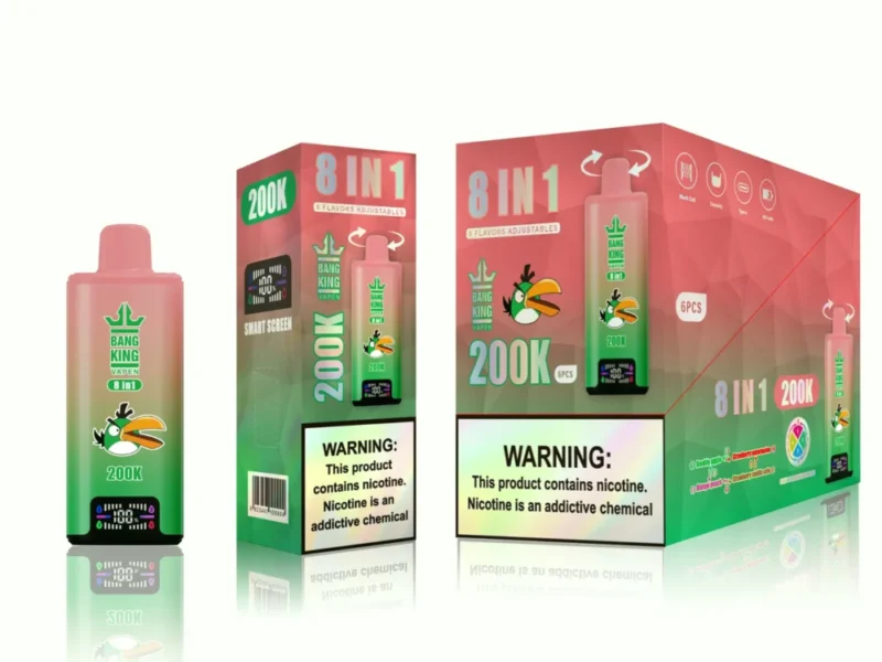 Bang king 300000 300k Puffs Bang 300k 8 in 1 Flavors New Vape - Double AppleMango PeachStrawberry WatermelonStrawberry Vanilla Coke