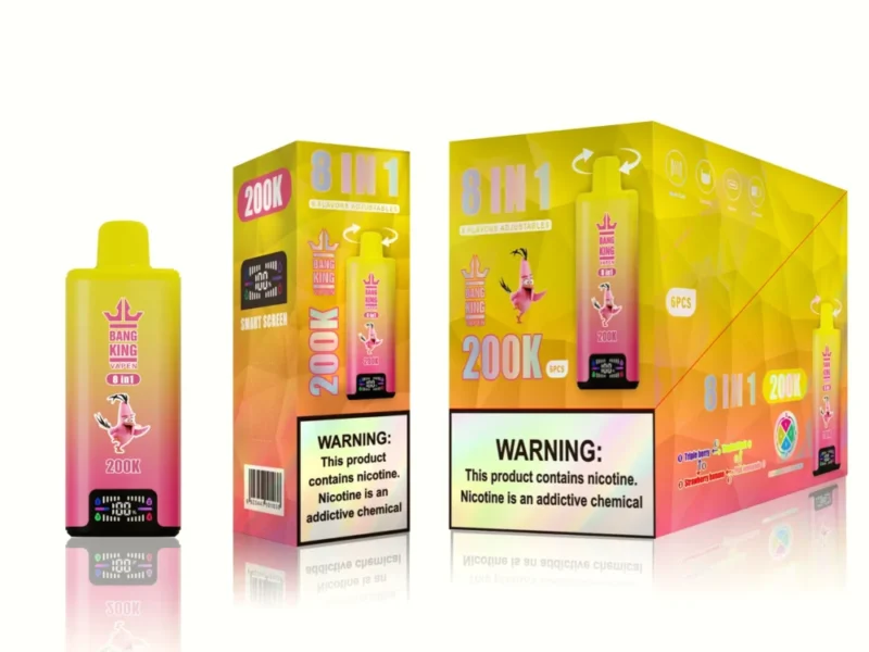 Bang king 300000 300k Puffs Bang 300k 8 in 1 Flavors New Vape - Triple BerryTropical FruitStrawberry BananaPink Lemonade