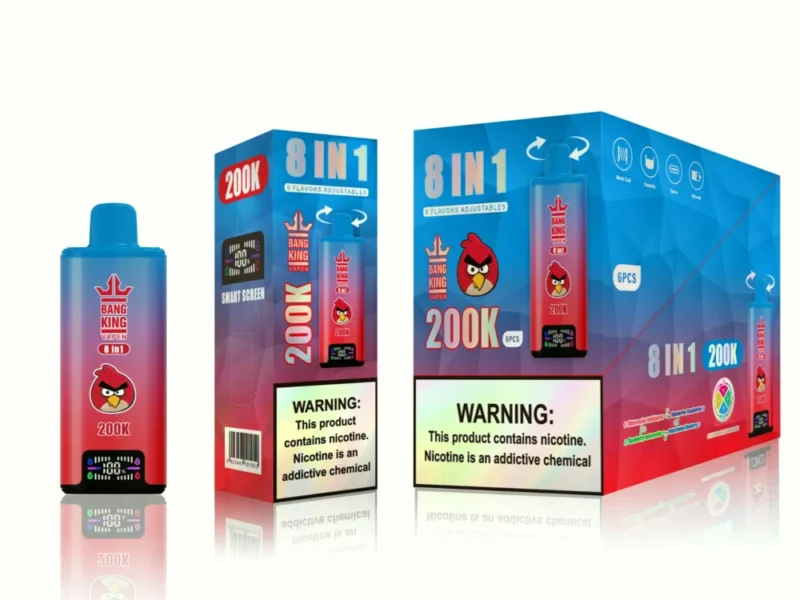 Bang king 300000 300k Puffs Bang 300k 8 in 1 Flavors New Vape - Watermelon BubblegumBlueberries RaspberriesRaspberry WatermelonWatermelon Blueberry