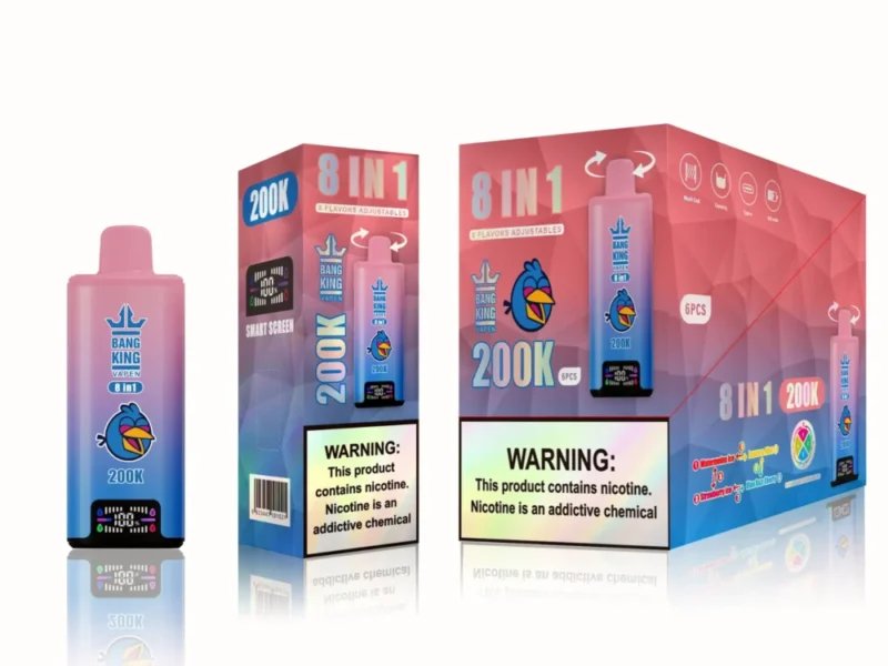 Bang king 300000 300k Puffs Bang 300k 8 in 1 Flavors New Vape - Watermelon IceLemon & MintStrawberry IceBlue Razz Cherry
