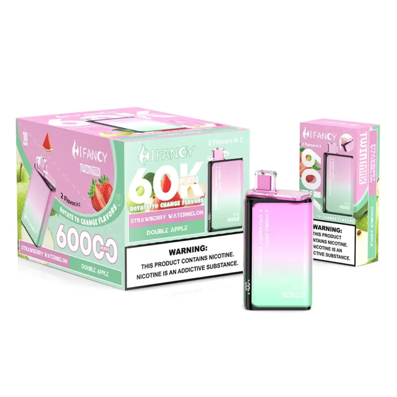 HIFANCY TWIN MAX 60000 60k Puffs - Strawberry Watermelon × Double Apple