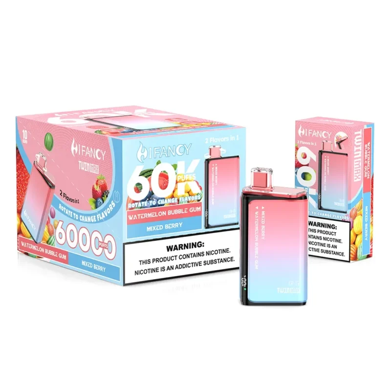 HIFANCY TWIN MAX 60000 60k Puffs - Watermelon Bubble Gum × Mixed Berry