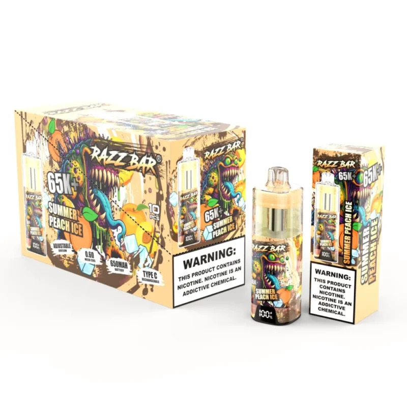 Razz Bar 65000 65k puffs - Hielo de melocotón de verano