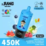 Bnag Leader 450k Energidryck Blåbär Vattenmelon Sura äpplen Hallon Gummibjörn Engångsapparat för Vape