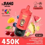Bnag Leader 450k Vattenmelon Ice Blåbär Körsbär Summer Time Sour Mango Ananas Engångsapparat för vattenpipa