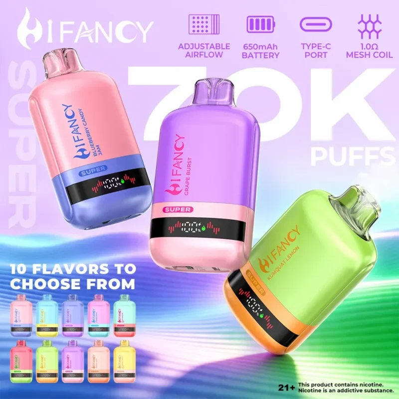 Hifancy Super 70k Vape-enhet för engångsbruk