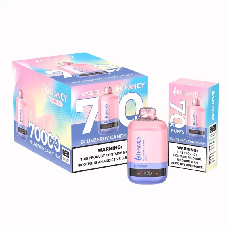 Hifancy Super 70k Blueberry Candy Jam Vape-enhet för engångsbruk