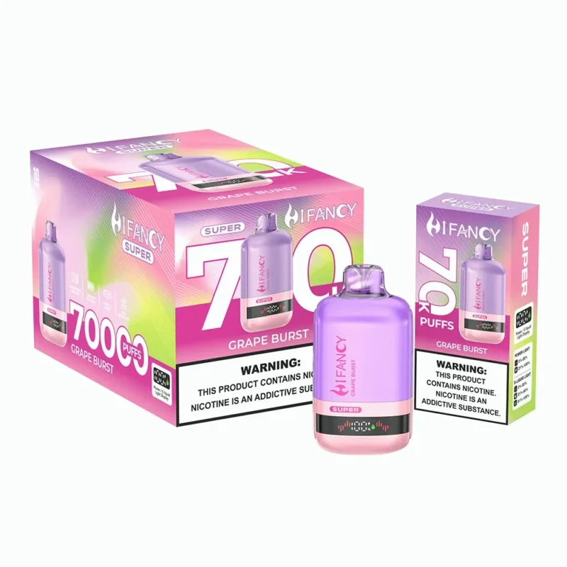 Hifancy Super 70k Grape Burst Vape-enhet för engångsbruk