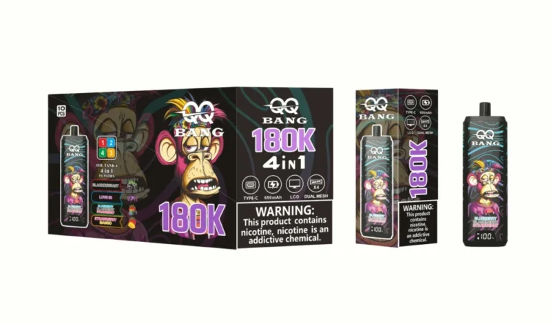 Qq Bang 180k 180000 Puffs Blackcurrantlove 66blueberry Blackberry Strawberrystrawberry Mango Disposable Vape Device