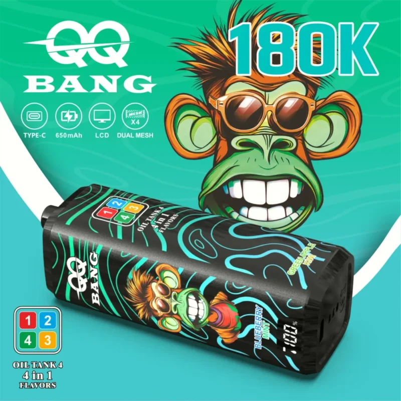 Qq Bang 180k 180000 Puffs Pineapple Coconutstrawberry Iceblueberry Mintgreen Apple Kiwi 2 Disposable Vape Device