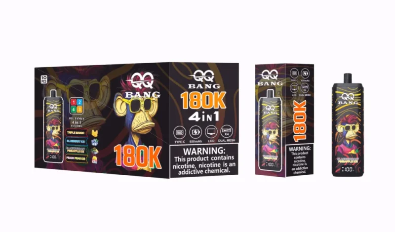 Qq Bang 180k 180000 Puffs Triple Mangoblueberry Iceblackcurrant Pineapple Icepeach Pear Ice Disposable Vape Device