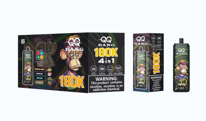 Qq Bang 180k 180000 Puffs Tropical Fruitpeach Iceskittlesstrawberry Watermelon 2