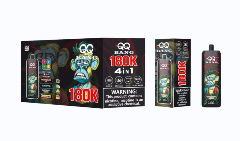 Qq Bang 180k 180000 Puffs Watermelon Icealoe Appleraspberry Lemonpeach Mango 2 Disposable Vape Device
