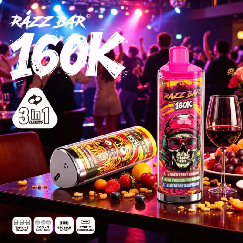 Razz Bar 160000 160k Puffs Eu Warehouse Disposable Vape 2 Device