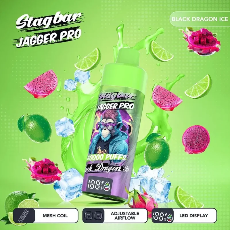 Stag Bar Jagger Pro 40000 Vape 40k Puffs Black Dragon Ice.jpg Disposable Device
