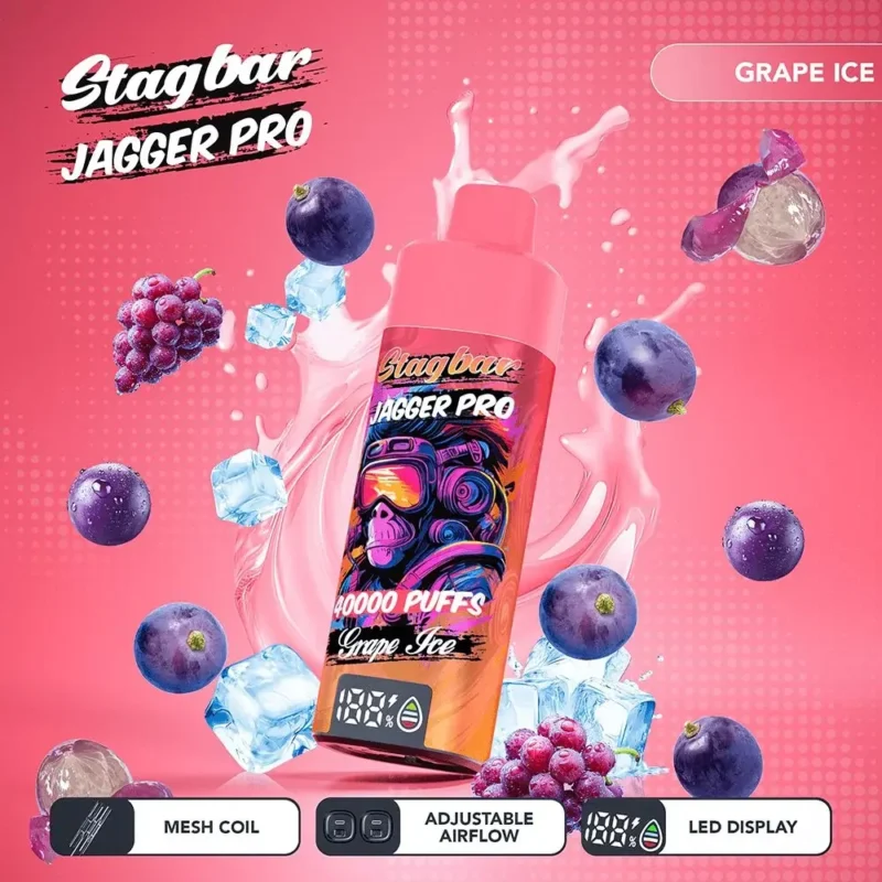 Stag Bar Jagger Pro 40000 Vape 40k Puffs Grape Ice.jpg Disposable Device