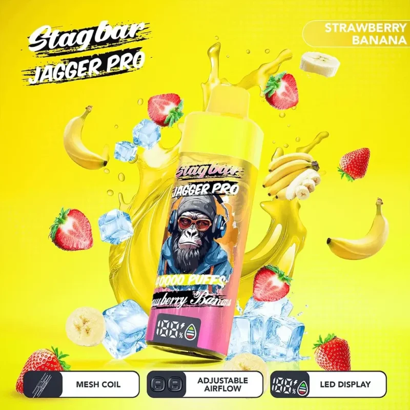 Stag Bar Jagger Pro 40000 Vape 40k Puffs Strawberry Banana.jpg Disposable Device