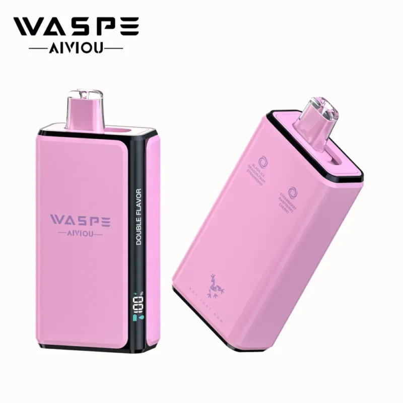Waspe Double Flavor 100k Strawberry Raspberry Cherry Black Ice Dragon Fruit Disposable Vape Device
